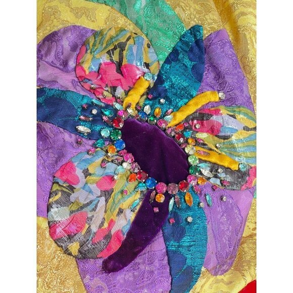 Vintage fabric from a beautiful 1960s dress with lining & jewelled - Picture 1 of 12